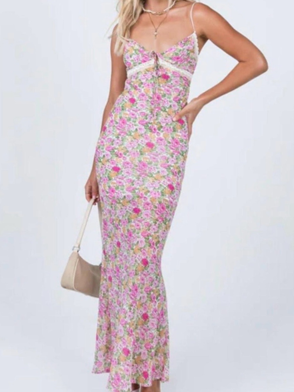 Princess Polly Emily Pink Floral Maxi Dress